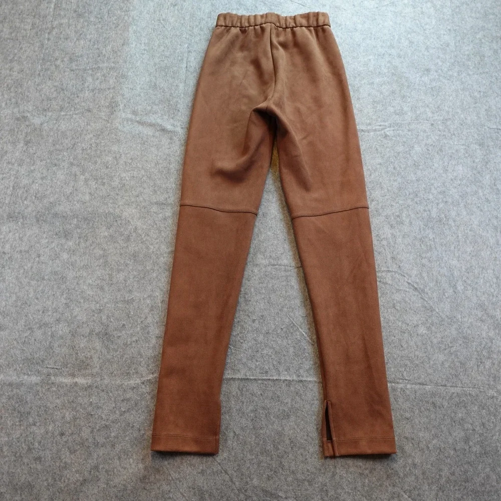 BCBG MaxAzria Pants Womens Extra Small Brown Faux Suede Leggings Skinny Pull‎ On